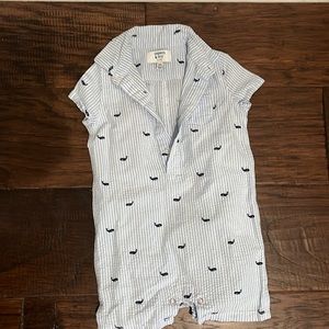 Baby boy 12 month seersucker romper